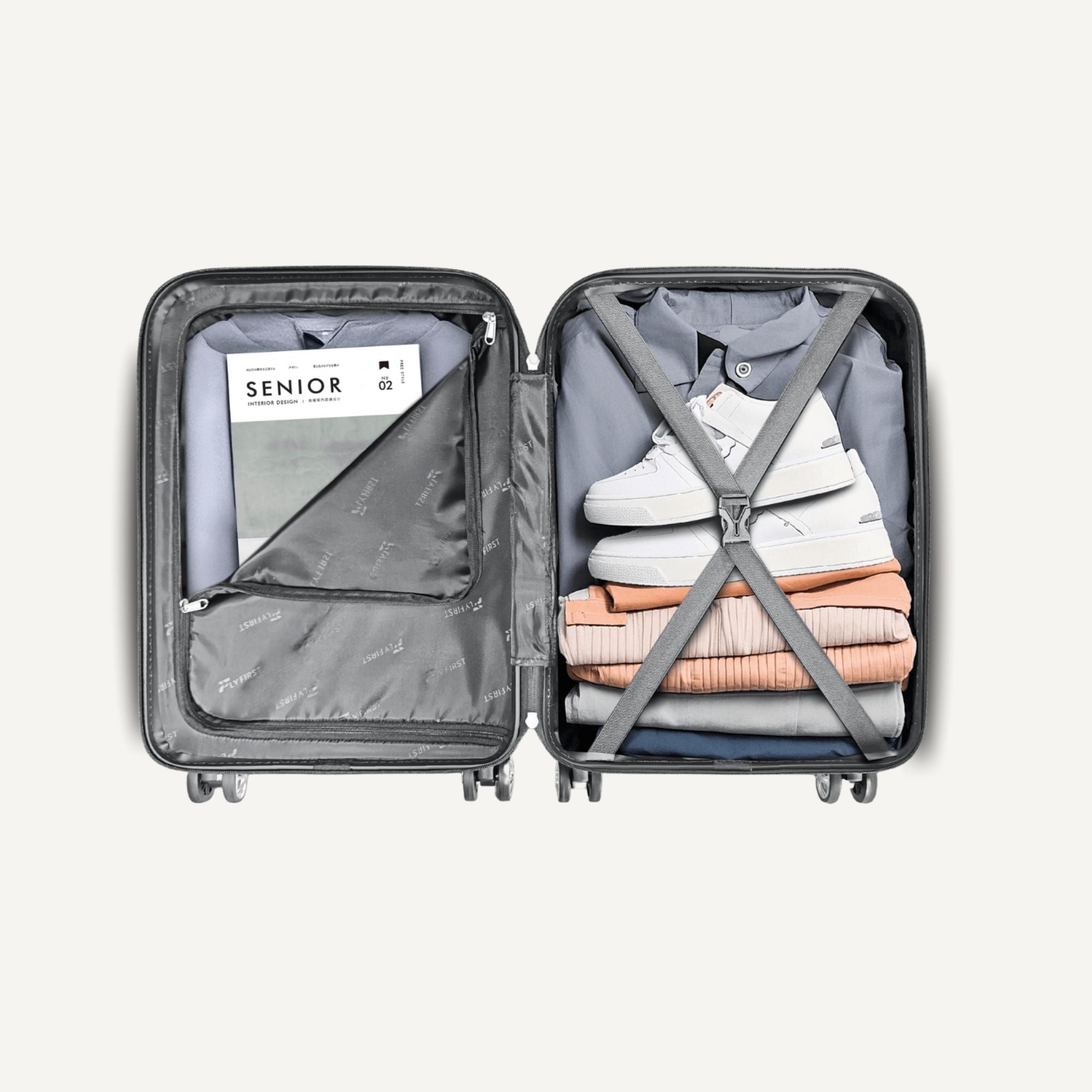 Black Carry - On Suitcase - Fly First